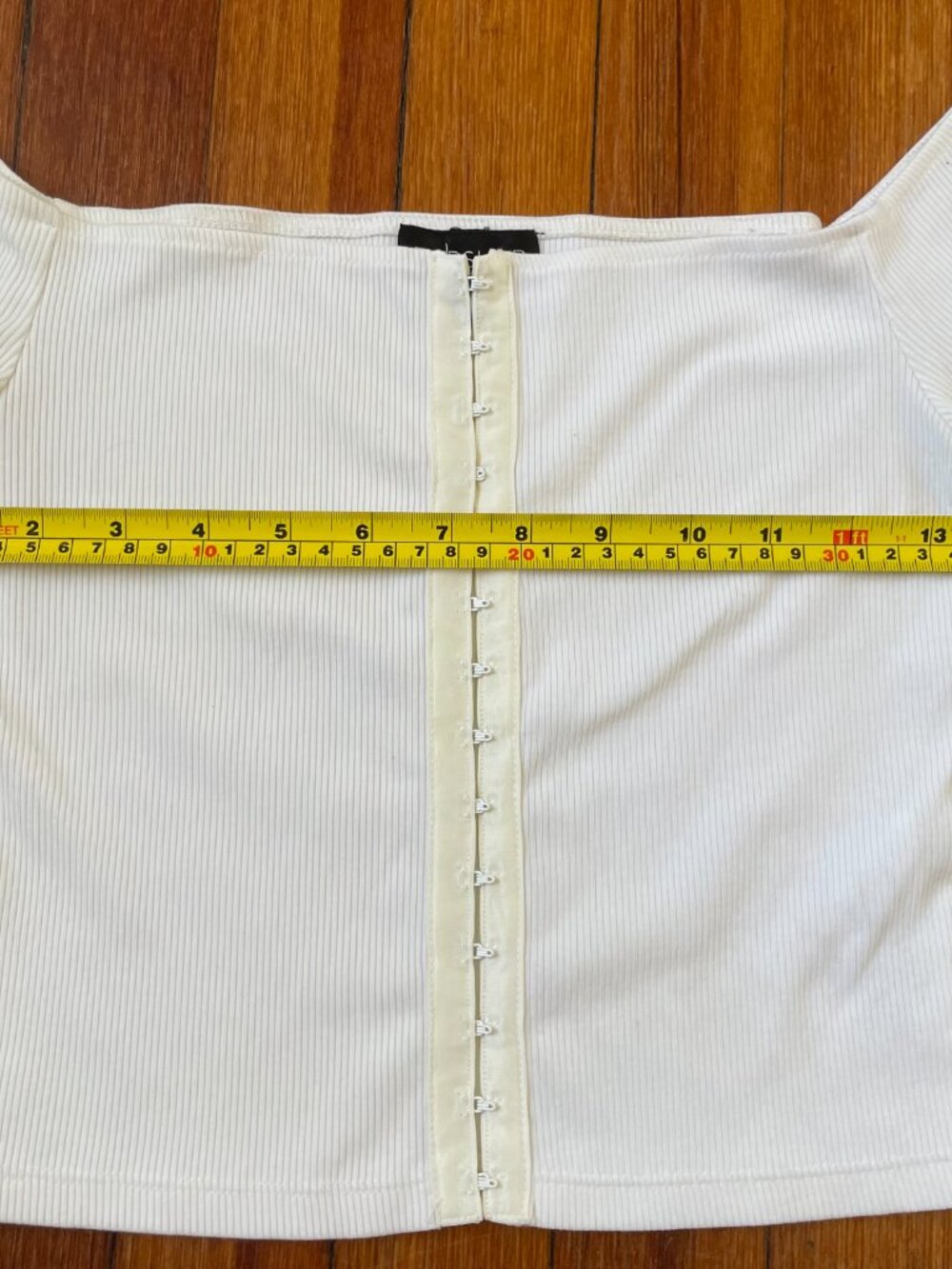 Topshop Women's White Off-The-Shoulder Crop Top with Clasp Details - Picture 4 of 5